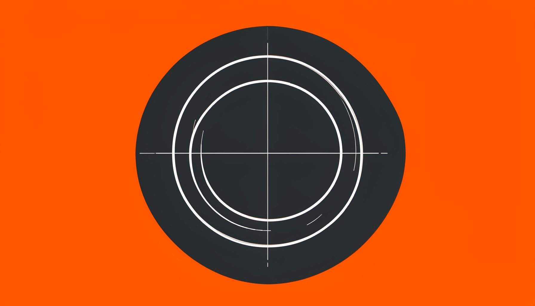 Trust badge icon in dark charcoal and orange, simple flat circular emblem