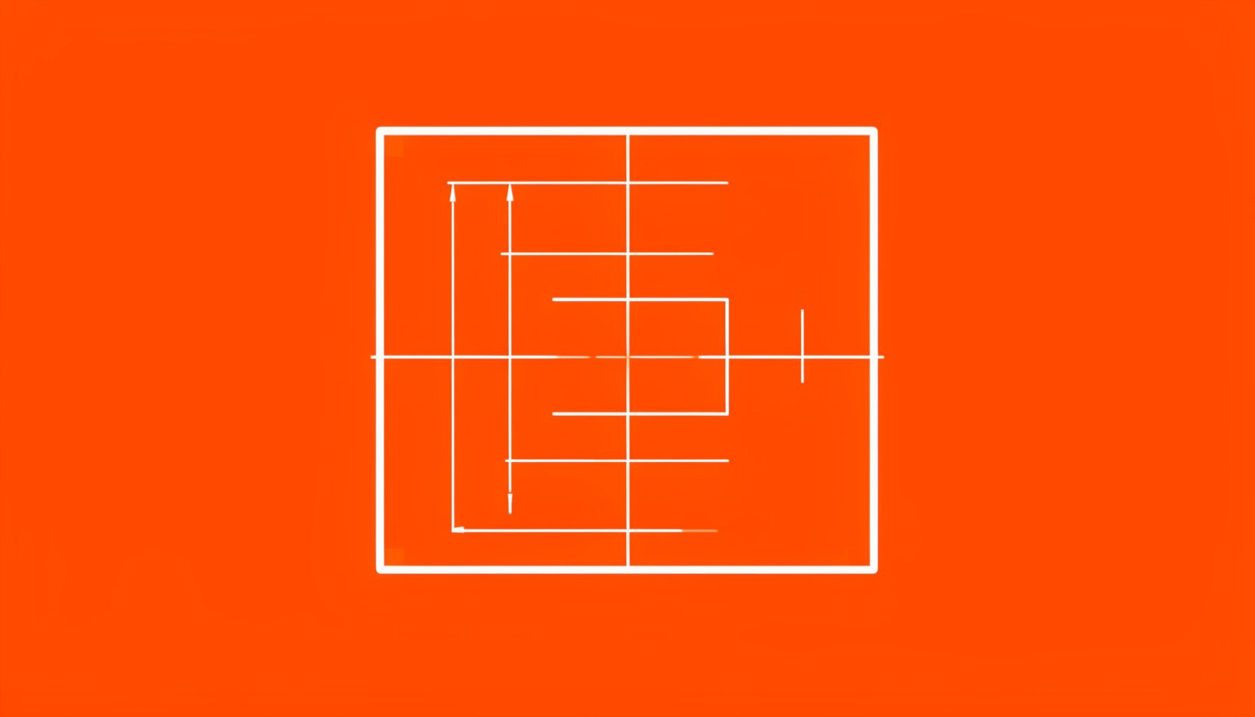 Quality assurance badge icon in orange and white, minimalist square design