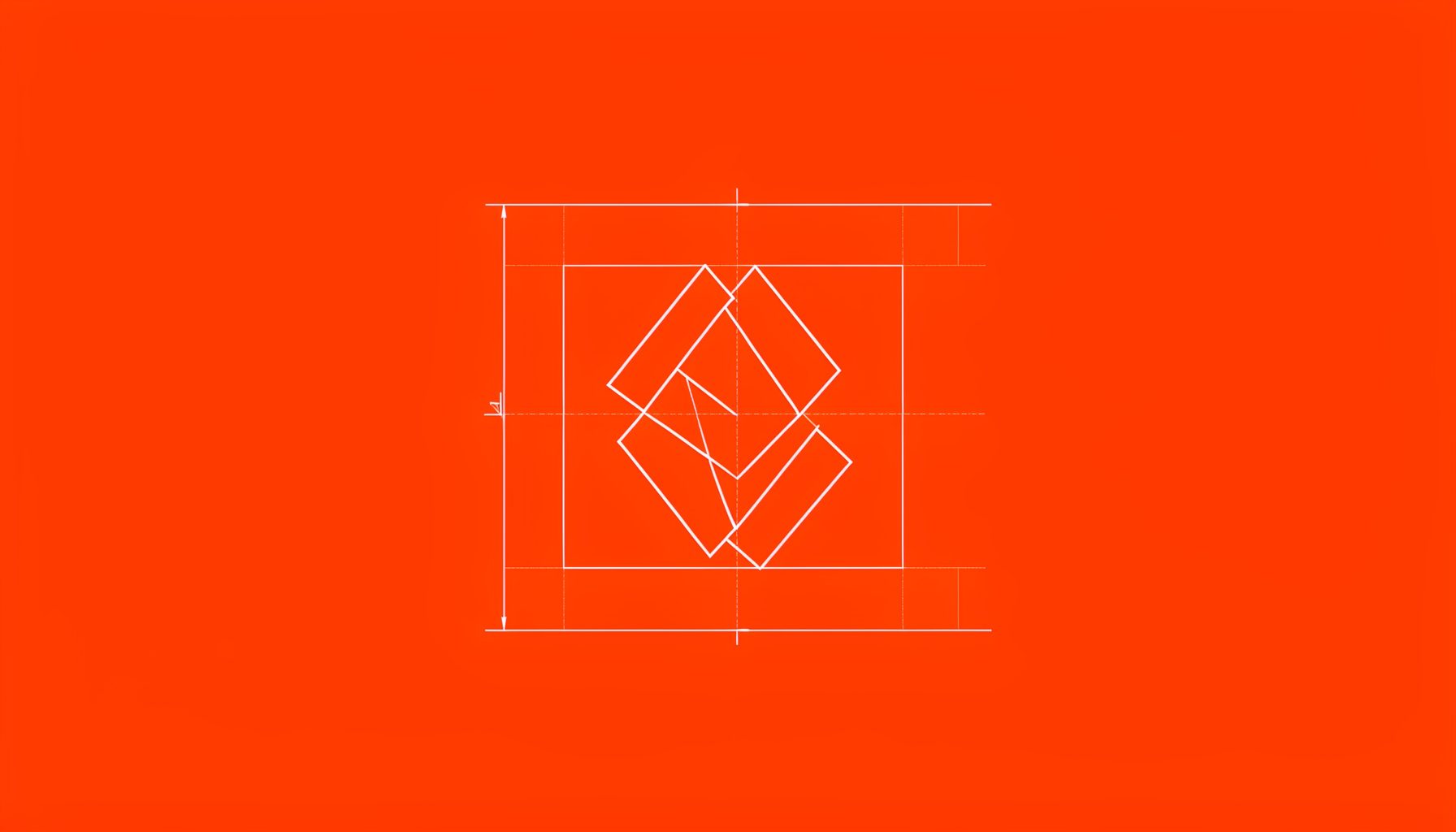 Partner brand logo placeholder in orange accent, minimalist geometric mark