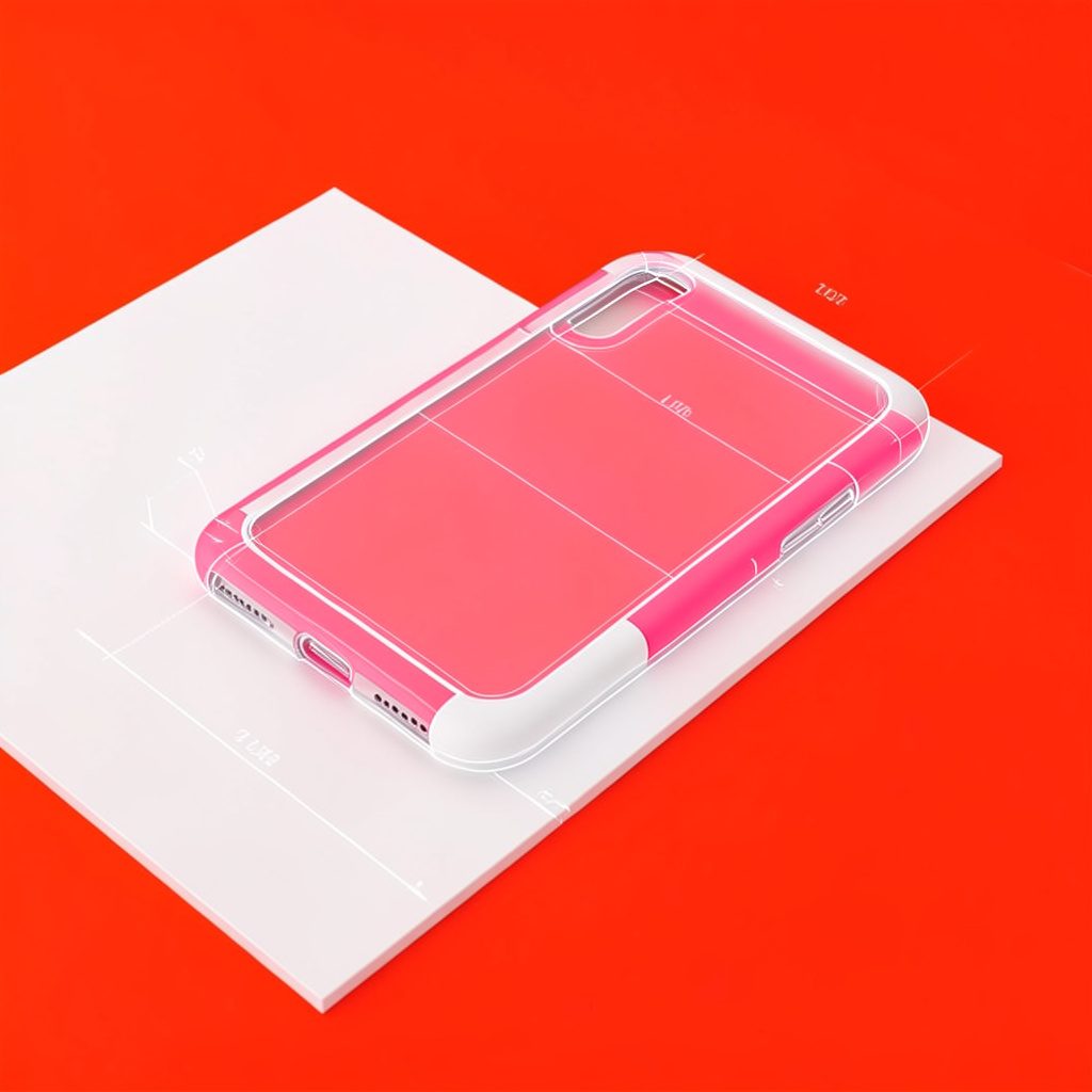 Hybrid phone case with a built-in U-shaped kickstand in pink and white, lying flat on a white surface
